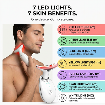 7-Color LED Facial Massager for Face Sculpting, Lifting, and Glow