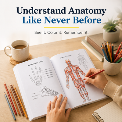Human Anatomy Coloring Book: 100+ Illustrations In The Anatomy & Physiology Workbook For Adults, Nurses, High School & Medical Students With 30 Fun Facts About Body Systems