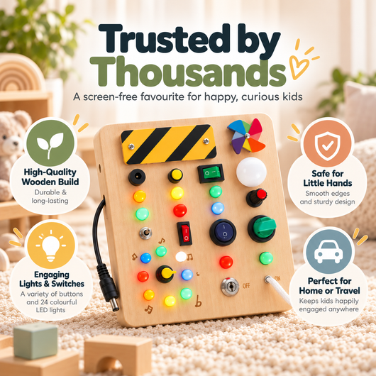 Montessori Toddler Busy Board for Educational and Sensory Stimulation