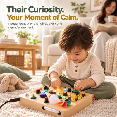 Montessori Toddler Busy Board for Educational and Sensory Stimulation